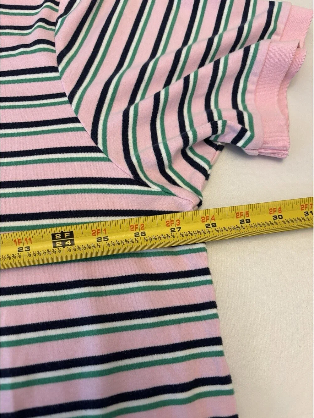 Men’s Polo Ralph Lauren Short Sleeve Polo Shirt Pink/Green Stripe Size 2XB